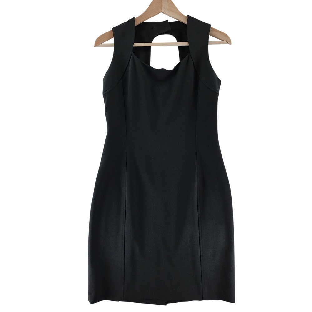 Tristan Dress Womens 6 Black Sheath Open Back Keyhole Sleeveless Made Canada